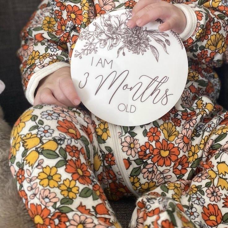 Personalised Floral Illustration Milestone Cards (set of 14)