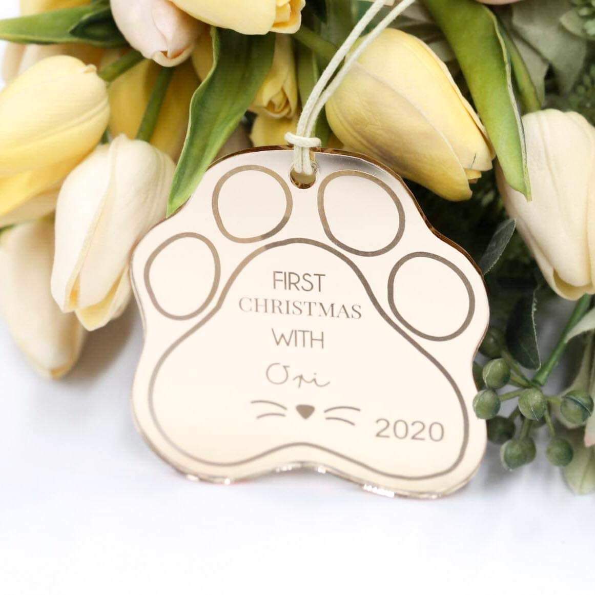 Christmas Ornament - First Christmas Cat Print