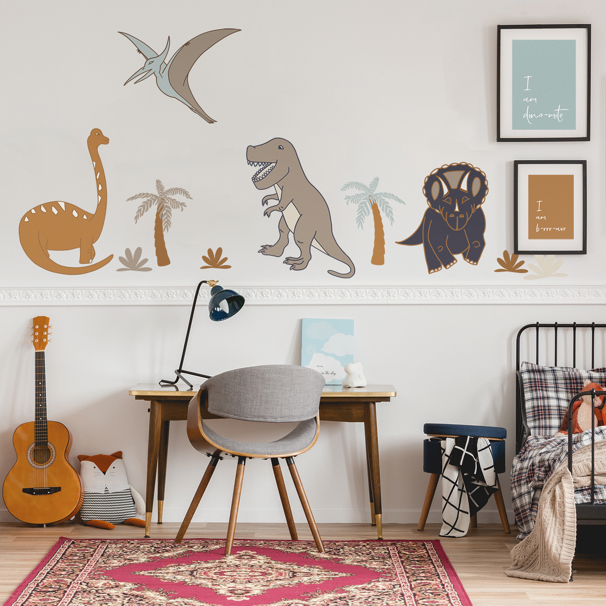 Maxi Dinosaurs Pack | Removable PhotoTex Wall Decals | Blond + Noir