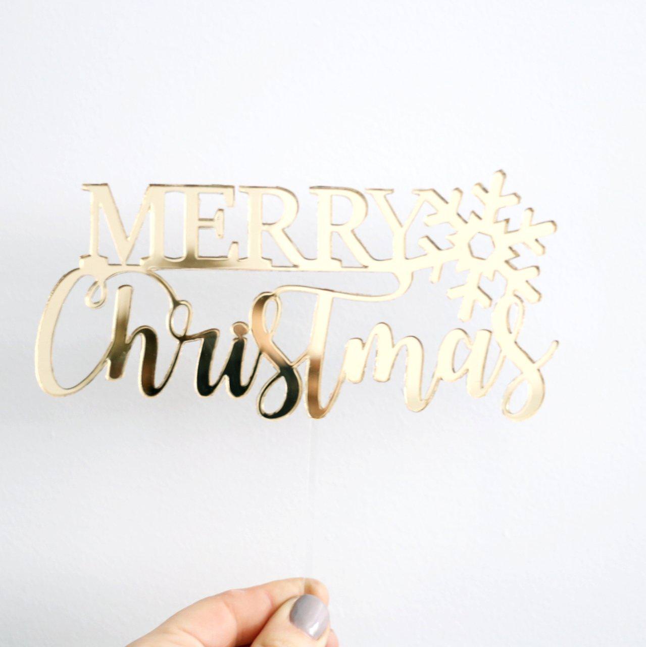 Merry Christmas Cake Topper