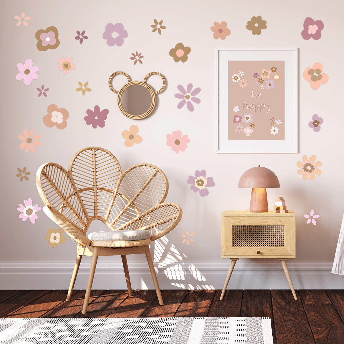 Nice Posy | Removable PhotoTex Wall Decals | Blond + Noir