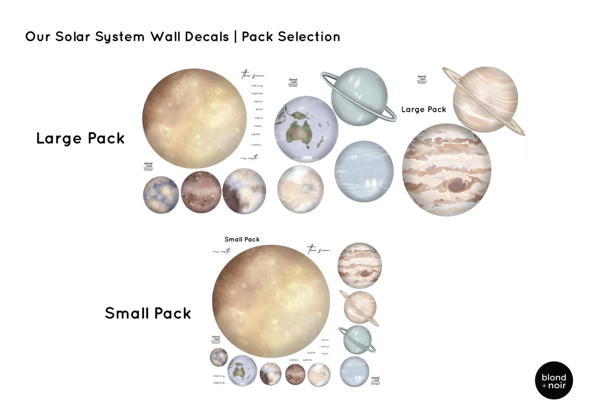 Our Solar System | Removable PhotoTex Wall Decals | Blond + Noir