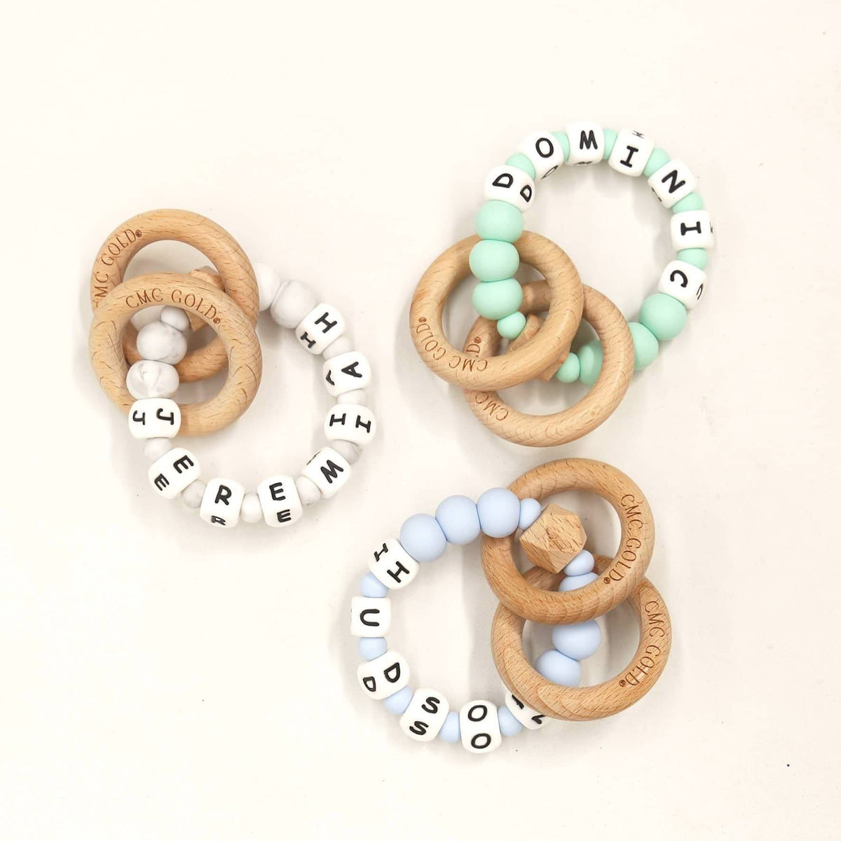 Personalised Hex &amp; Silicone Teether