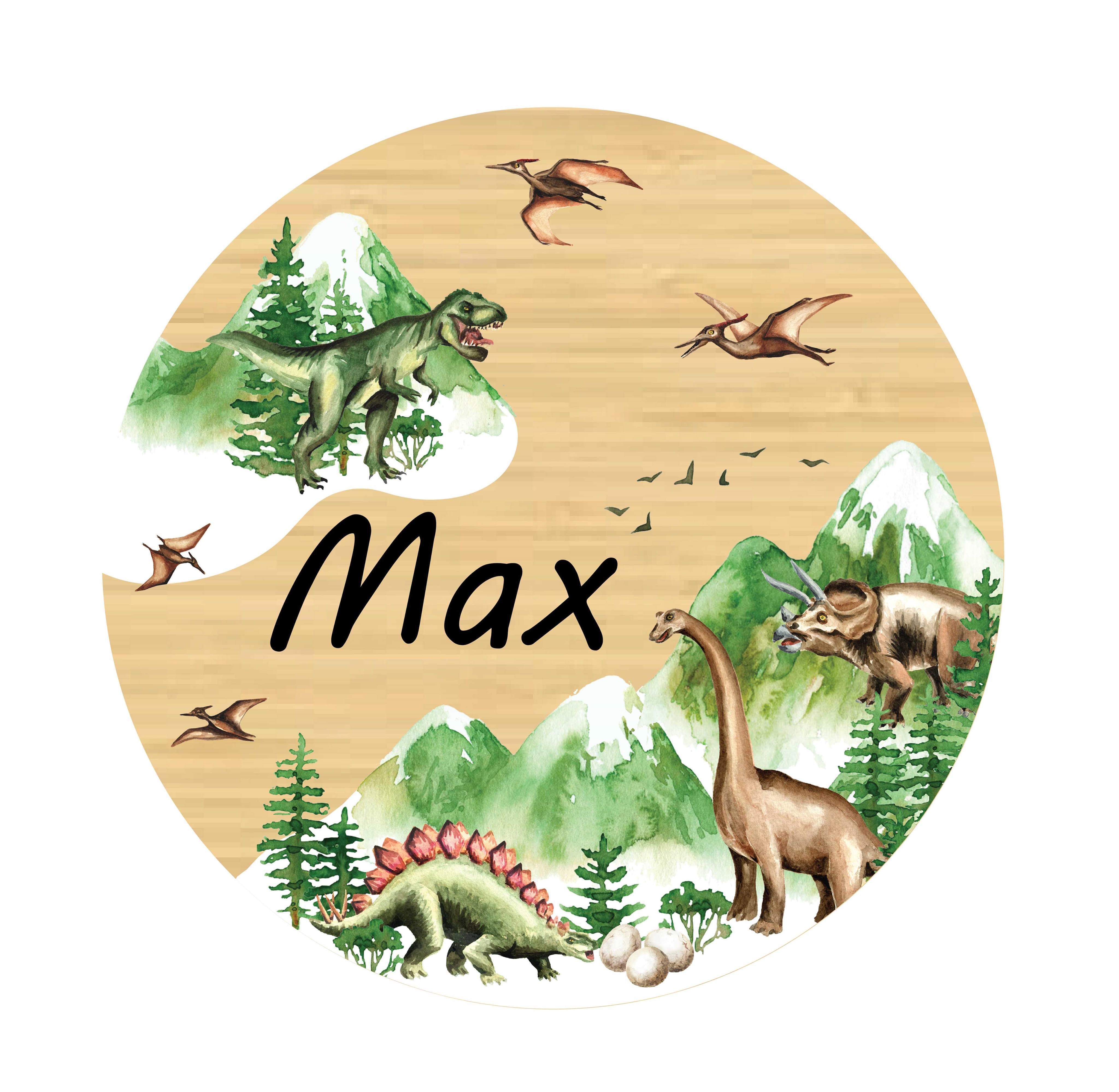 Printed Round Plaque- Dinosaur Plaque