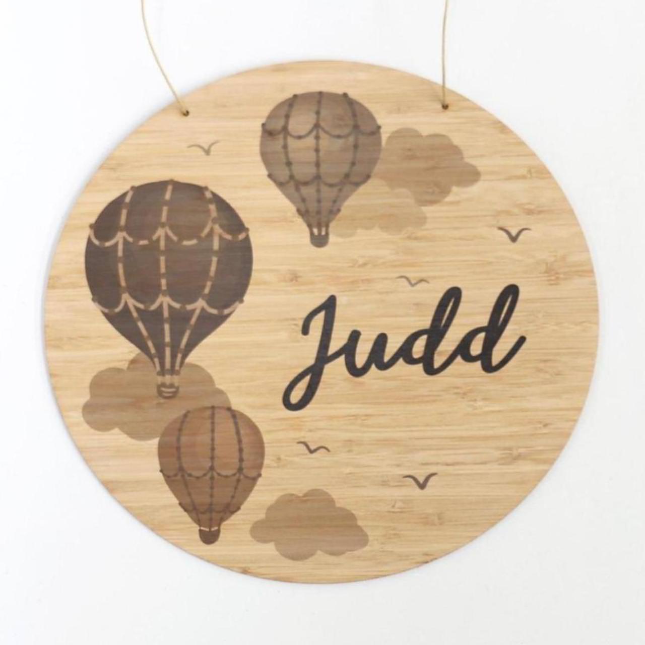Printed Round Plaque- Hot Air Balloons