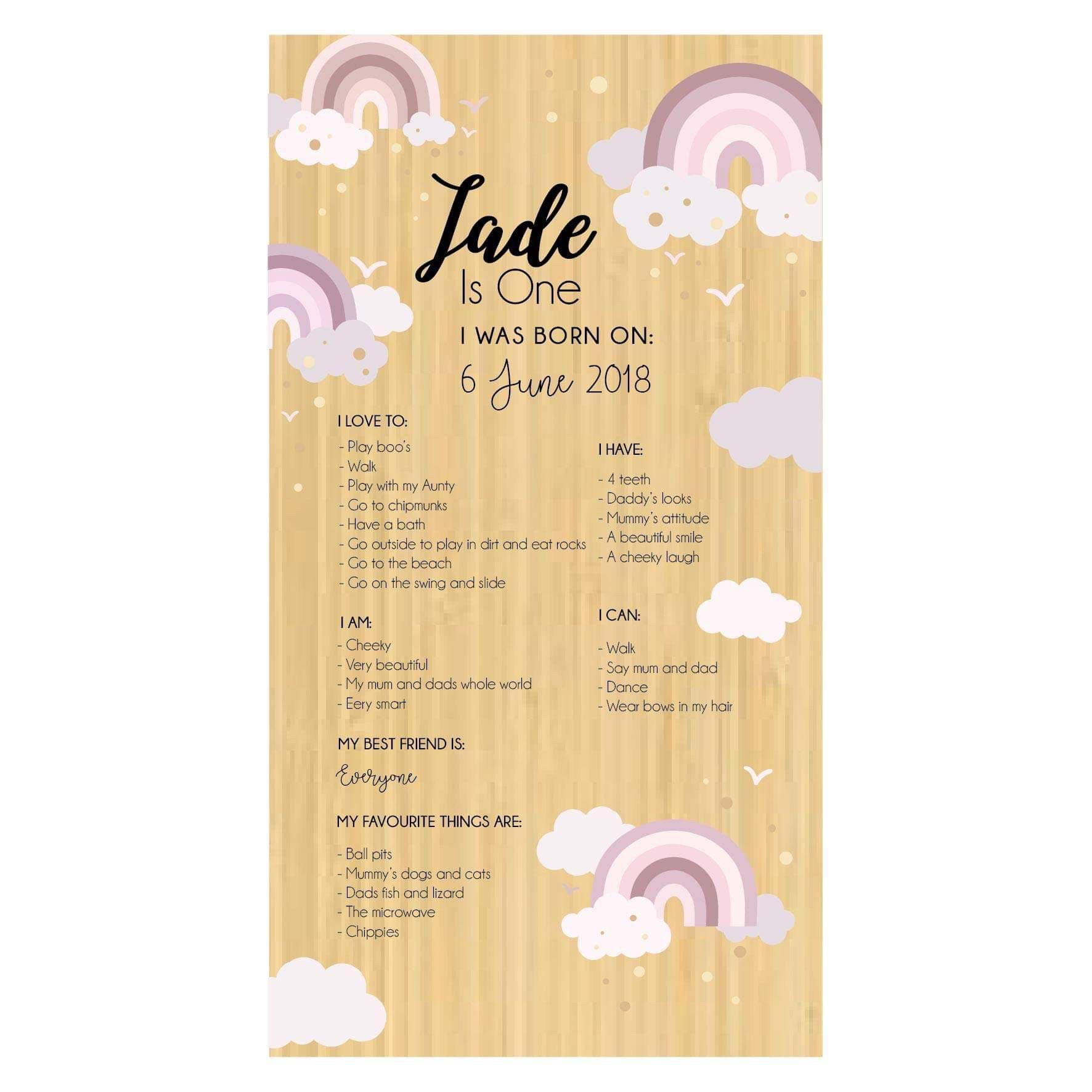 Rainbow Birthday Board