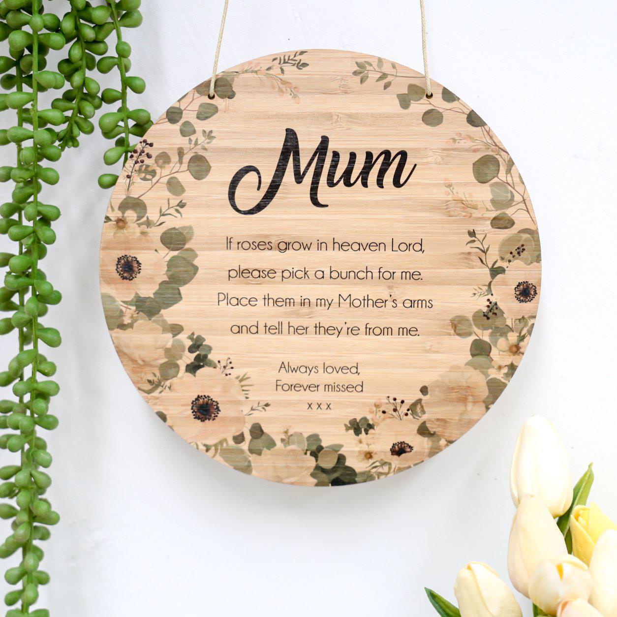 Roses in Heaven Memorial Plaque