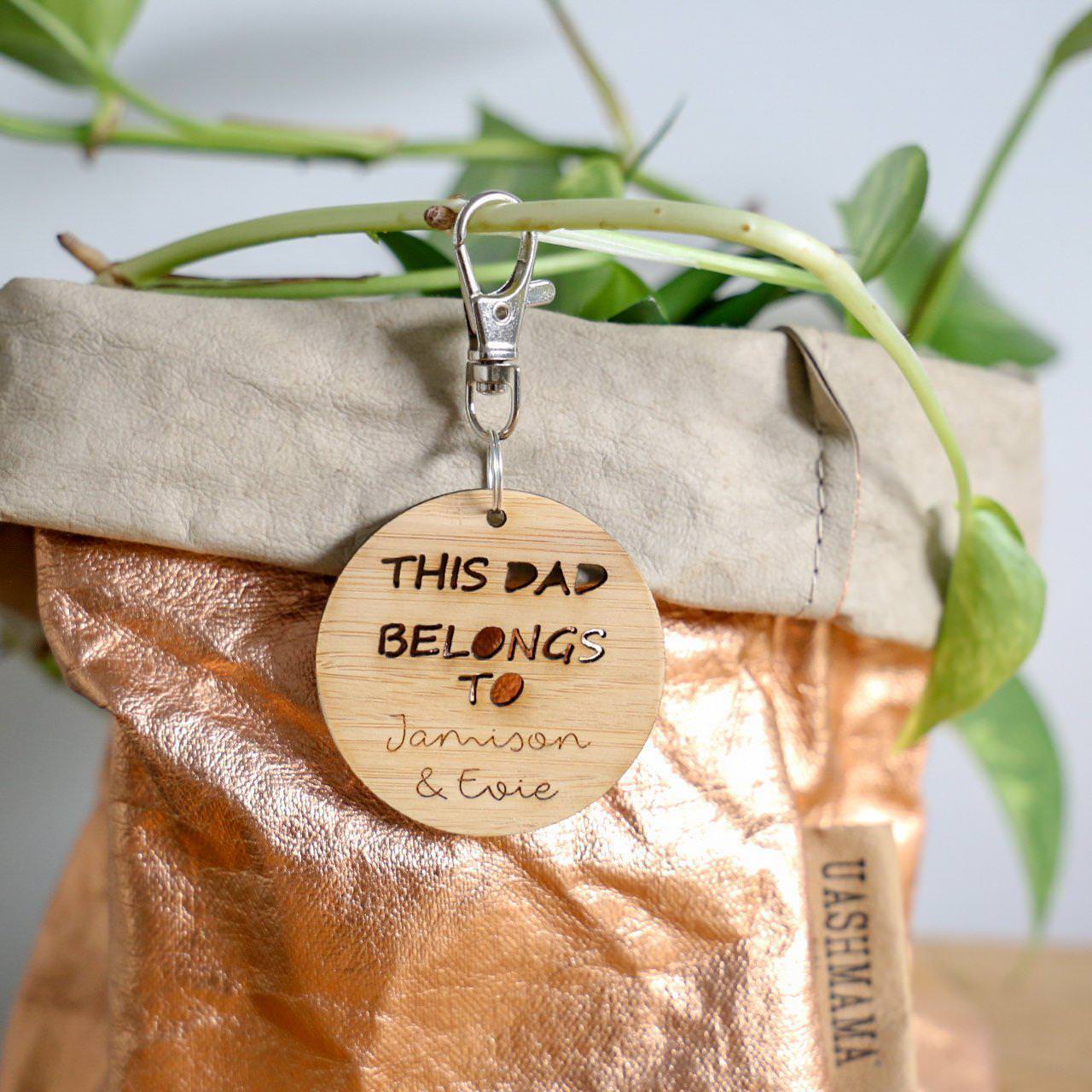 This Dad Belongs To Keyring - Personalised