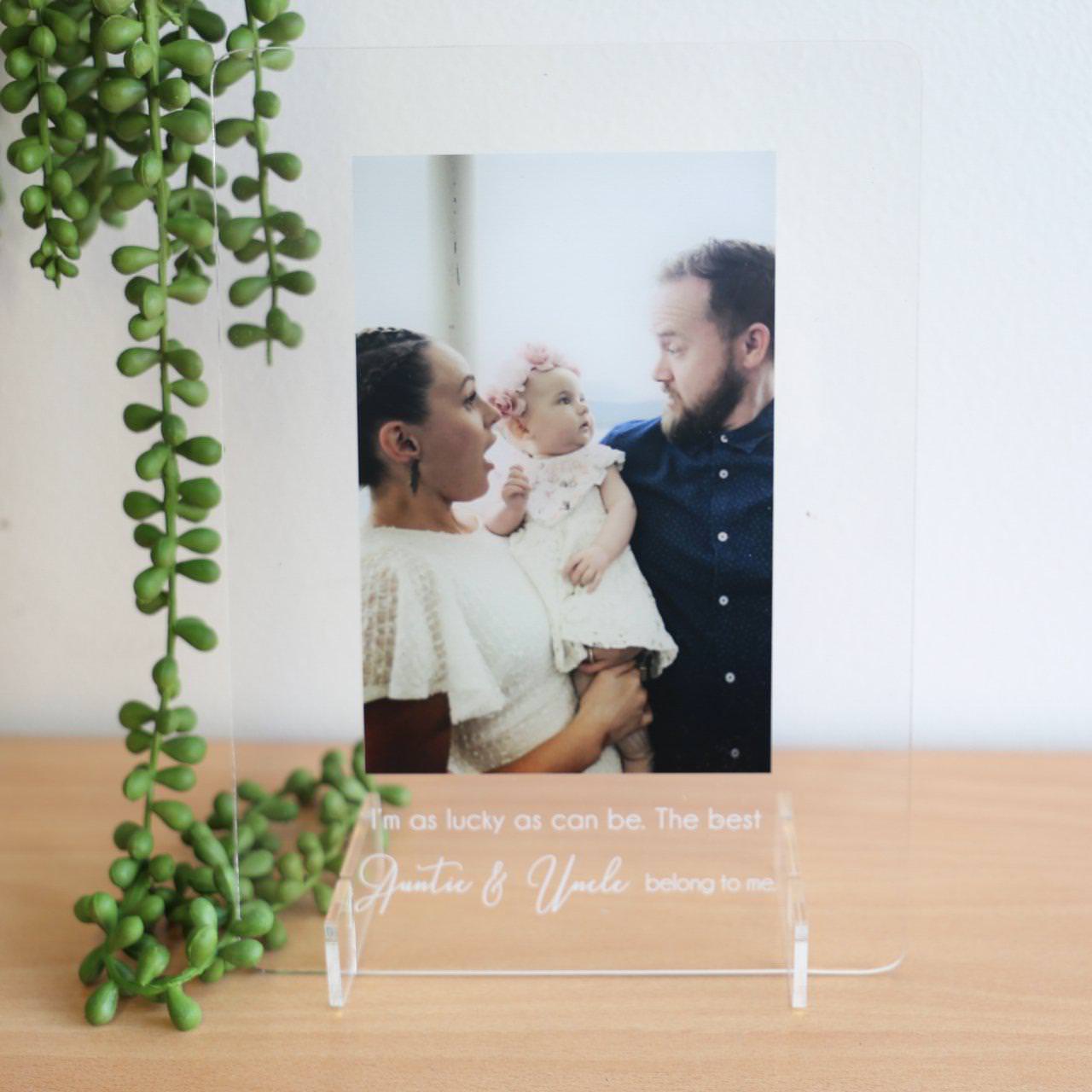 Transparent Printed Photo Frame - Auntie & Uncle