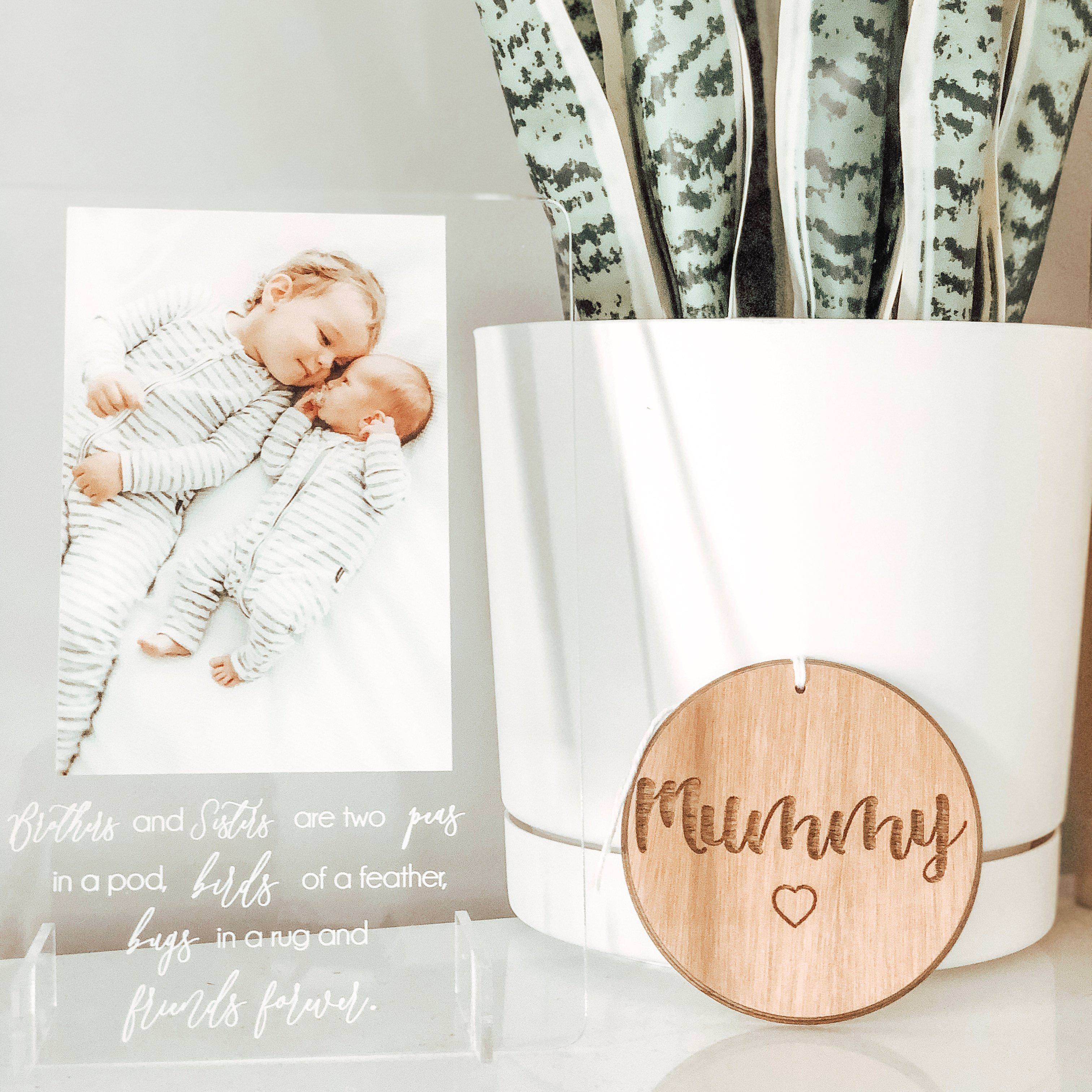 Transparent Printed Photo Frame - Brother & Sister