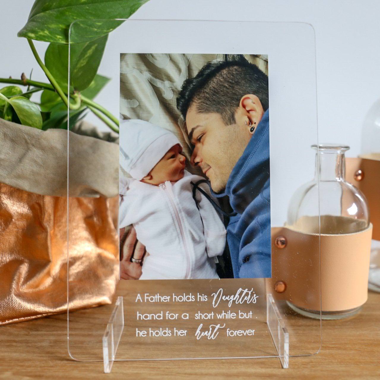 Transparent Printed Photo Frame - Father/Daughter