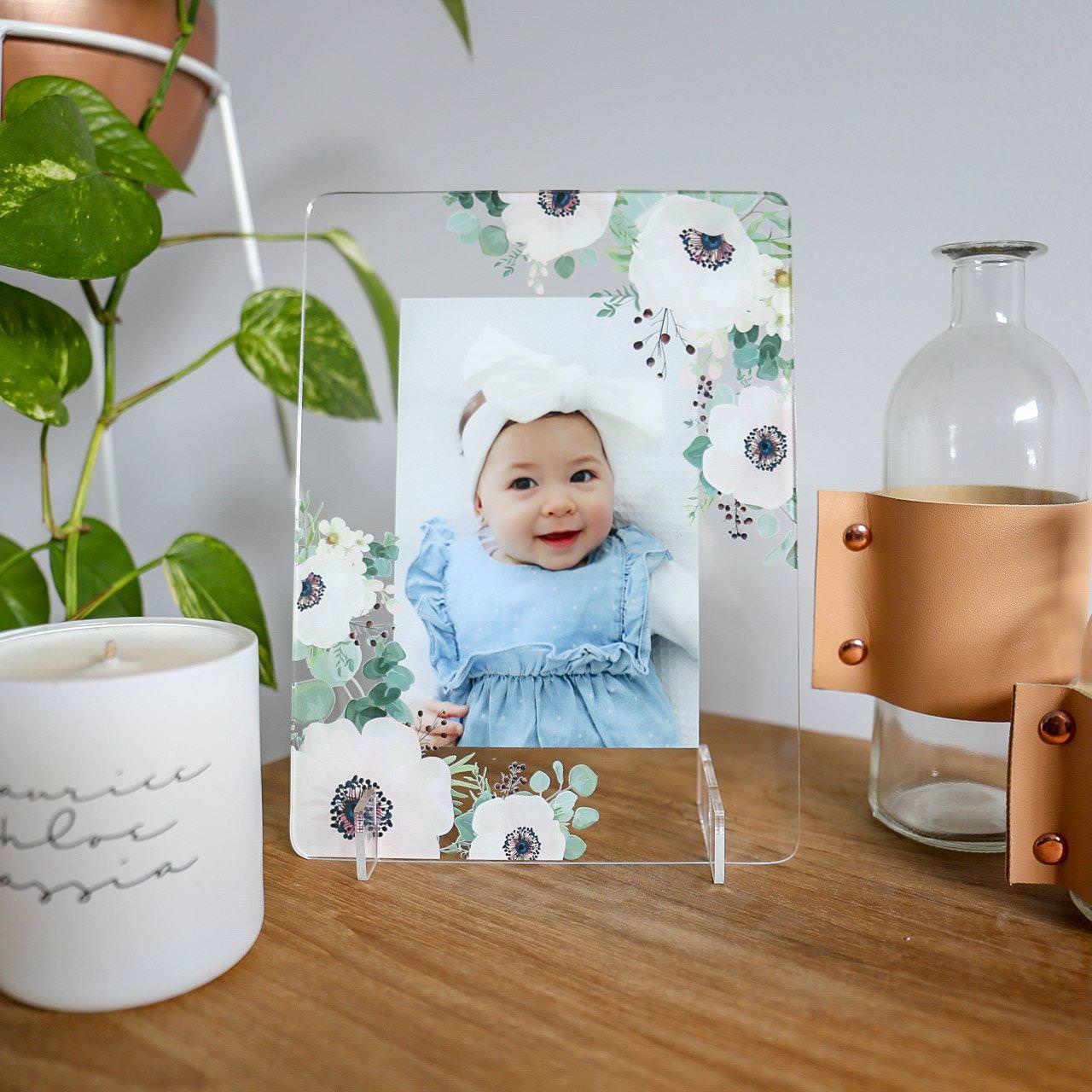 Transparent Printed Photo Frame - Floral Border