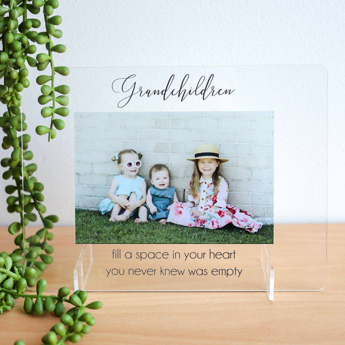 Transparent Printed Photo Frame - Grandchildren fill hearts