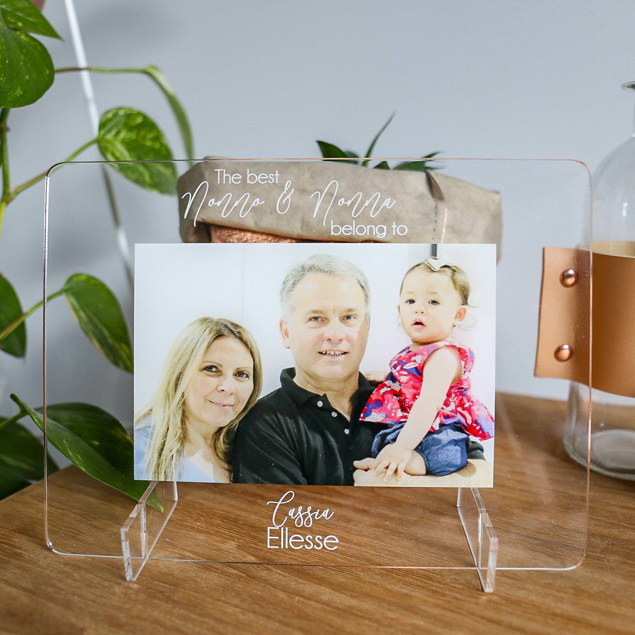 Transparent Printed Photo Frame - The Best Grandparents Belong To